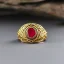 Placeholder: ruby signet ring with braided gold, celtic ring, highly ornate, breathtaking, nordic ring, viking ring, engraved carved band, runes, men's jewellery