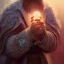 Placeholder: Insanely detailed photograph of an “D&D twilight cleric holding glowing D20” with intricate detailed beard, intricate clothing, hyperdetailed painting by Ismail Inceoglu Huang Guangjian and Dan Witz CGSociety ZBrush Central fantasy art album cover art,8K, hdr, mysterious, flickeringlights ,Stoic