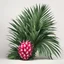 Placeholder: A bush of palm leaves with dragon fruit on a light background to remove