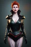 Placeholder: Hannah Waddingham as evil queen in black leather, busty, cleavage, voluptous, rebecca Welton, angry, stern look. character design by cory loftis, fenghua zhong, ryohei hase, ismail inceoglu and ruan jia. unreal engine 5, artistic lighting, highly detailed, photorealistic, fantasy