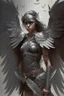 Placeholder: female warrior angel with black wings