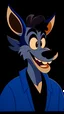 Placeholder: Portrait of skinny happy good kind werewolf:: 1940s cel-shaded cartoon painting:: by Disney Animation Studios:: comical::