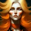 Placeholder: fantasy setting, woman, two-toned streaked orange and white hair, wavy hair, freckles, ranger, more orange hair, more white hair,