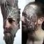 Placeholder: "full face tattoo of leaves and gnarled branches extending past face and morphing into reality, 8k resolution, high-quality, fine-detail, muted colors,intricate, digital art, detailed matte, volumetric lighting, illustration, octane render