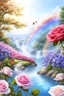 Placeholder: Trés belles roses, rainbows, beautiful colors gardens , flowers, cascades,Birds, butterfly