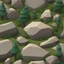 Placeholder: lowpoly rocks in forest with nature embedded