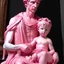 Placeholder: Neoclassicism pink young Man with child realistic