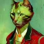 Placeholder: Portrait of a cat by Van Gogh