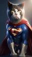 Placeholder: superman become cat, ultra realistic, 4k, ultra detail, full body, full picture