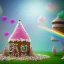 Placeholder: gingerbread house with gazebo, cotton candy trees, rainbow sprinkles, crushed rock candy as walls, gumdrops, frosting, 8k resolution, centered, high-quality, ultrafine-detail, digital art, flickering light, detailed matte, volumetric lighting, illustration, 3D octane render, brian froud, howard lyon, ben goossens, George Grie, greg rutowski, alphonse mucha