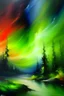 Placeholder: show me a pinting of aurora made by oil colours in impressionism style