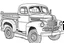 Placeholder: 1940s to the 1980s. Classic Pickup Trucks Coloring Book, white background, kawaii style cartoon coloring page for kids, cartoon style, clean line art high detailed, no background, white, black, coloring book, sketchbook, realistic sketch, free lines, on paper, character sheet, 8k