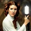 Placeholder: Hyperrealistic, 8k centered photographic portrait of [[Carrie Fisher as Princess Leia in Star Wars]], leica, 35 mm, technicolor, natural colors, telephoto, 24 mm, portrait photo by Annie Leibovitz, film, studio lighting, detailed skin, ultra realistic, bokeh, sharp features