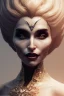 Placeholder: Constance Langdon as evil queen in black leather, leather, busty, cleavage, angry, stern look. character design by cory loftis, fenghua zhong, ryohei hase, ismail inceoglu and ruan jia. unreal engine 5, artistic lighting, highly detailed, photorealistic, fantasy