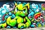 Placeholder: a graffiti mural wall with the word cell pokemon style