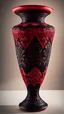 Placeholder: red and black lace ornamental vase, 8K