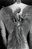 Placeholder: angel from back ultra realistic tattoo design