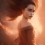 Placeholder: portrait only a wonderfull highly detailed emilia clarke, dragon fantasy, big curves, voluminous long black hair, fire and fog particles, 55 mm