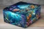 Placeholder: hyperrealistic, 4k, box for storing things with beautiful drawings a lot of colours, very detailed, subnautica, sea plants, planets space, galaxies,