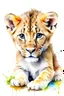 Placeholder: watercolor lion cub