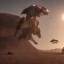 Placeholder: Armored Core machine robot fights another Armored Core fly in the sky in the desert with the ocean where you can see the space in the sky with the twilight on the horizon, 4k resolution