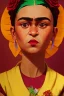 Placeholder: Portrait of a Baby Frida Kahlo , an abstract painting of rusted metal and flowers, rust,blender 3d , textured, beautiful perfect baby face, soft factions, highly detailed By disney