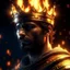 Placeholder: 4k full details full lights firestarter homme roi conquerant avec une couronne hardrock