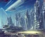 Placeholder: A Spaceship is taking off from a buzzing Space port on a heavy industrialized planet with a futuristic city in the background, retrofuturistic, art by John Berkey, buildings with glass facades, brutalist architecture, insanely detailed, vibrant, 8k uhd, cinematic atmosphere, ultra-wide angle, street level view, brush strokes, blue sky with clouds, dramatic sunset, sharp focus