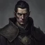 Placeholder: Dnd, fantasy, portrait, only face, archimage, medieval mosaic, ruthless, violent, old, black robe, very slim, black hair