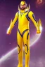 Placeholder: Cosmic super hero, cosmos wepon , yellow costume,4k image, full body men