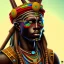 Placeholder: Portrait, chef de guerre tribal africain , rastafary, vaudou , 4k, Iron maiden