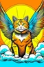 Placeholder: orange cat with stripes in heaven with wings and a halo pop art