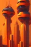 Placeholder: orange futuristic city