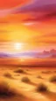 Placeholder: Envision a striking scene set against the backdrop of a vast desert landscape, where the sun hangs low on the horizon, casting a warm, golden glow across the sandy terrain. The sky above is painted with hues of orange and pink as the day transitions into evening.