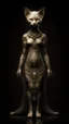 Placeholder: goddess that looks like a beautiful humanoid cat, full body image