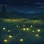 Placeholder: a weedy dank field at night full of glowing fireflies