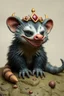 Placeholder: hi poly Mud luxury smiling psychic Opossum fur dragon troll just the character and simple background