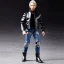 Placeholder: Action figure Fonzie fonzarelli winkler toy doll greaser jacket face (plastic black hair) with jeans black boots full body in package thumbs up 2022