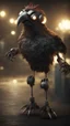 Placeholder: chicken monster robot with eerie lighting and a haunting atmosphere , photo / ultra realistic cinematic