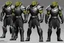 Placeholder: (Star Trek Lore) a Gorn aggressive warrior with his traditional equipment ## Layout & Perspectives Arrange strictly from left to right in the order of “front, side (either left or right), back” horizontally. The character's height, head-to-body ratio, shoulder width, and other skeletal proportions must be perfectly aligned horizontally across all three views, with strictly consistent sizing. ## Character Consistency Across all perspectives, the character's face shape, facial features, hai
