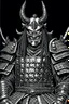 Placeholder: Armoured Samurai with oni mask ,manga, from 1980 dark fantasy, style by Kentaro Miura