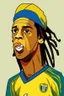 Placeholder: Ronaldinho Brazilian football player ,cartoon 2d