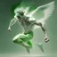 Placeholder: angel hombre caido enojado volando a gran velocidad hacia arriba con piel verde palido