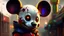 Placeholder: zombie mickey mouse hybrid, photorealism, movie screen capture, horror, sci-fi, retrofuturism,