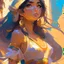 Placeholder: cute anime disney princess jasmine, key visual, glamour,sceane from princess mononoke movie, cute anime girl, dynamic pose, anime digital painting by loish + rossdraws + Pino Daeni, brush strokes, painterly, impressionist style, half painted, golden hour