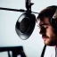 Placeholder: PORTRAIT ANIMATEUR RADIO FOU DANS UN STUDIO, CASQUE RADIO SUR LA TETE, MICRO