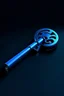 Placeholder: 3d key with a dark background combined with strong blue color