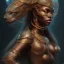 Placeholder: sango fantasy, fantasy magic, intricate, sharp focus, illustration, highly detailed, digital painting, concept art, matte, masterpiece head sexy lady body black African beauty space lady black leopard skin African space night