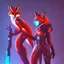 Placeholder: A fox fursona, Trending on artstation, Furry art, Digital art, Cyberpunk, High quality, Backlighting