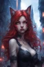 Placeholder: CAT GIRL, FANTASY, VINES, SOULLESS, FLUFFY TAIL, RED HAIR, METAL, CITY